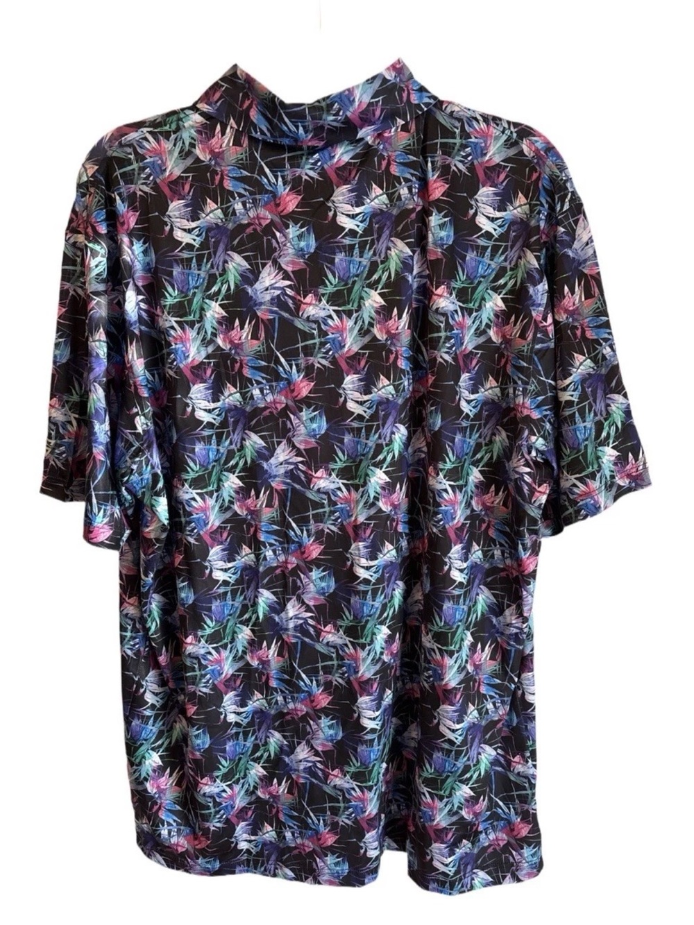 MAELREG Performance Floral Print Button-Up Shirt - Black Multi NWT - Picture 2 of 6